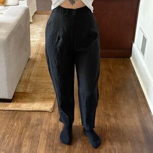 Donna Karan vintage linen high waisted straight leg pants